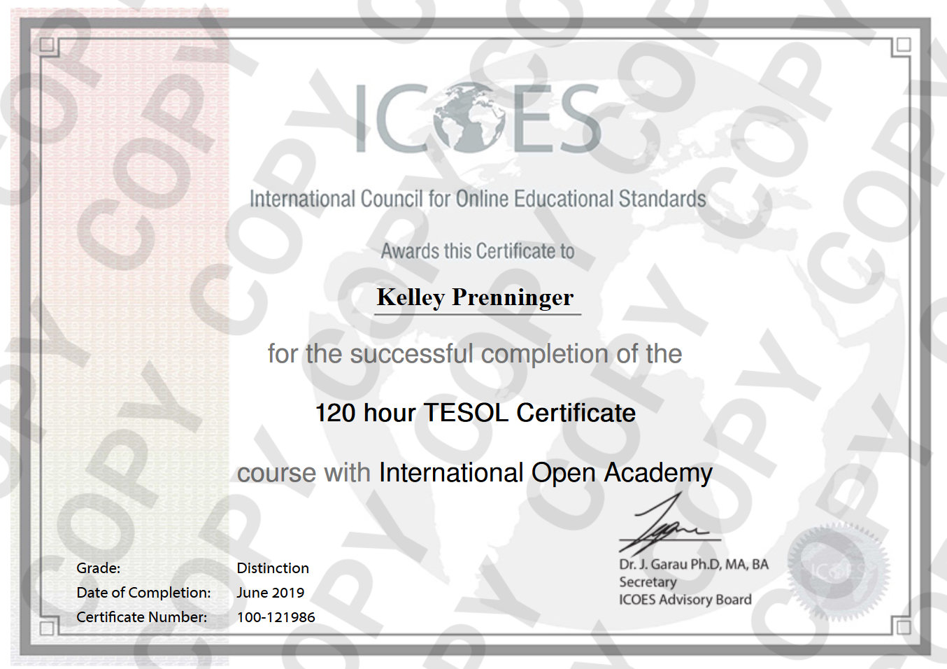 Zertifikat Teaching English to Speakers of Other Languages (TESOL)